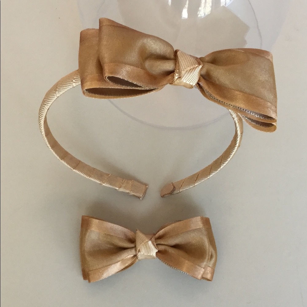 Gold Hairband & Bow Set